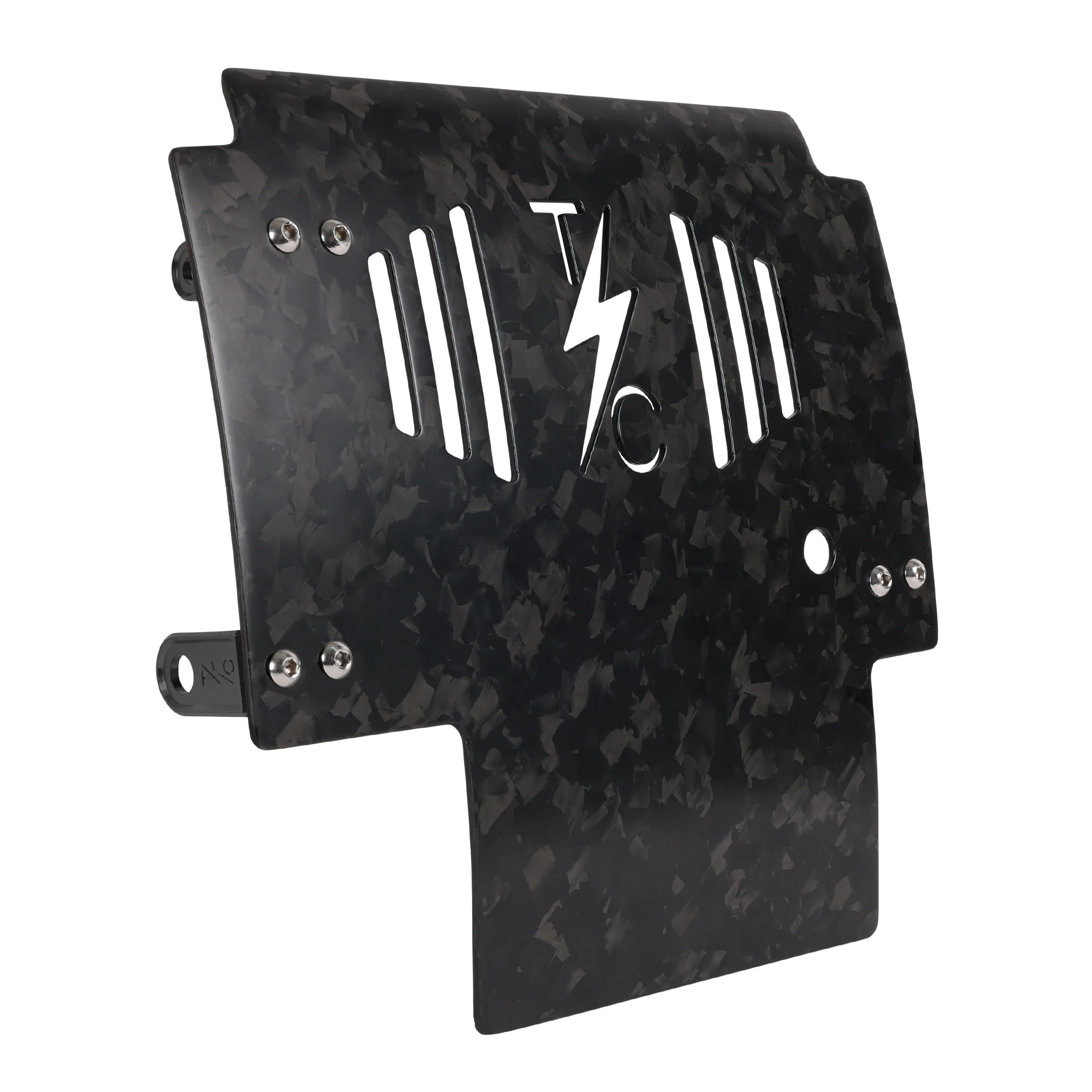 2024+ Touring Skid Plate - Real Forged Carbon W/ Black Brackets - Image 3