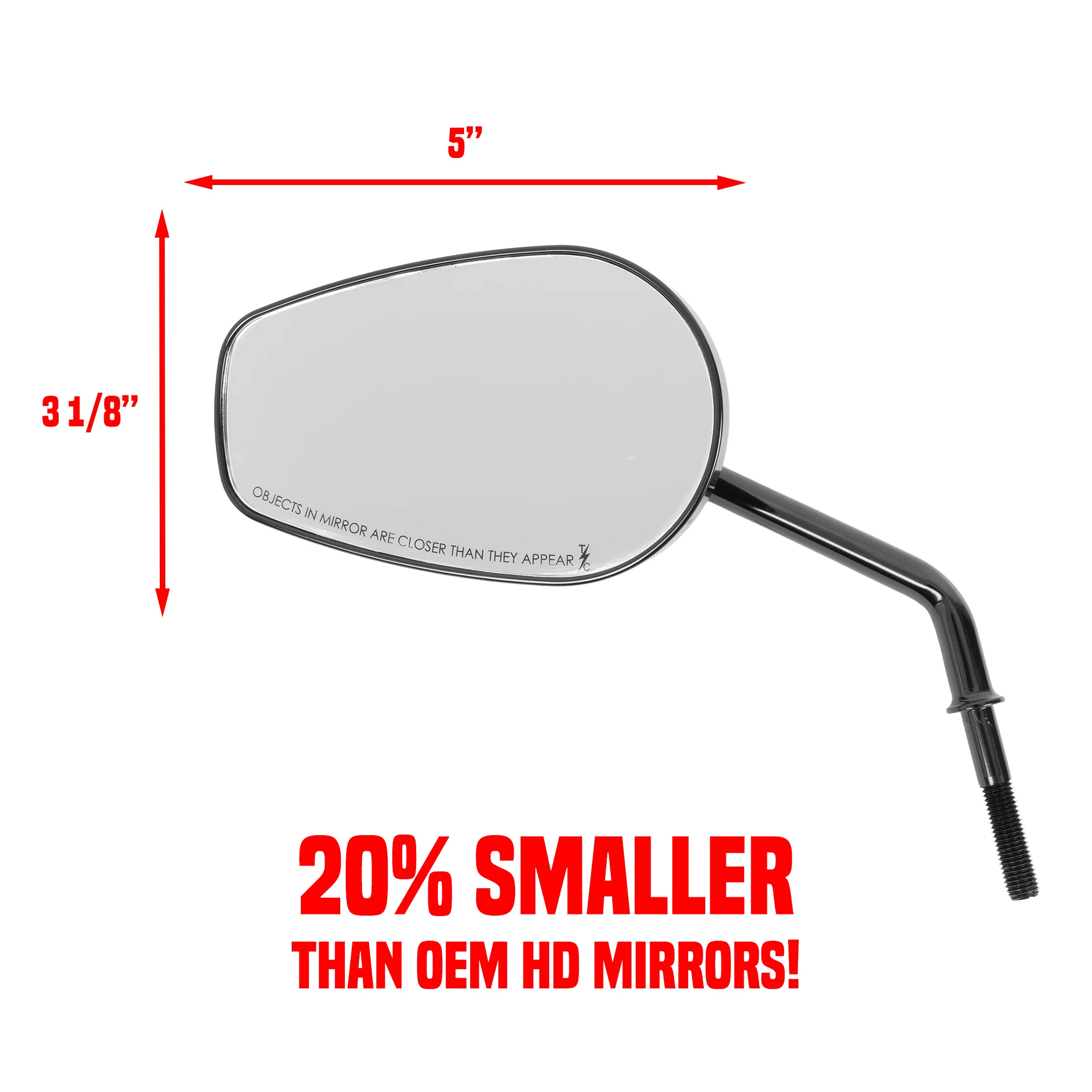 Billet Mini Mirrors | Flame - Black - Image 6
