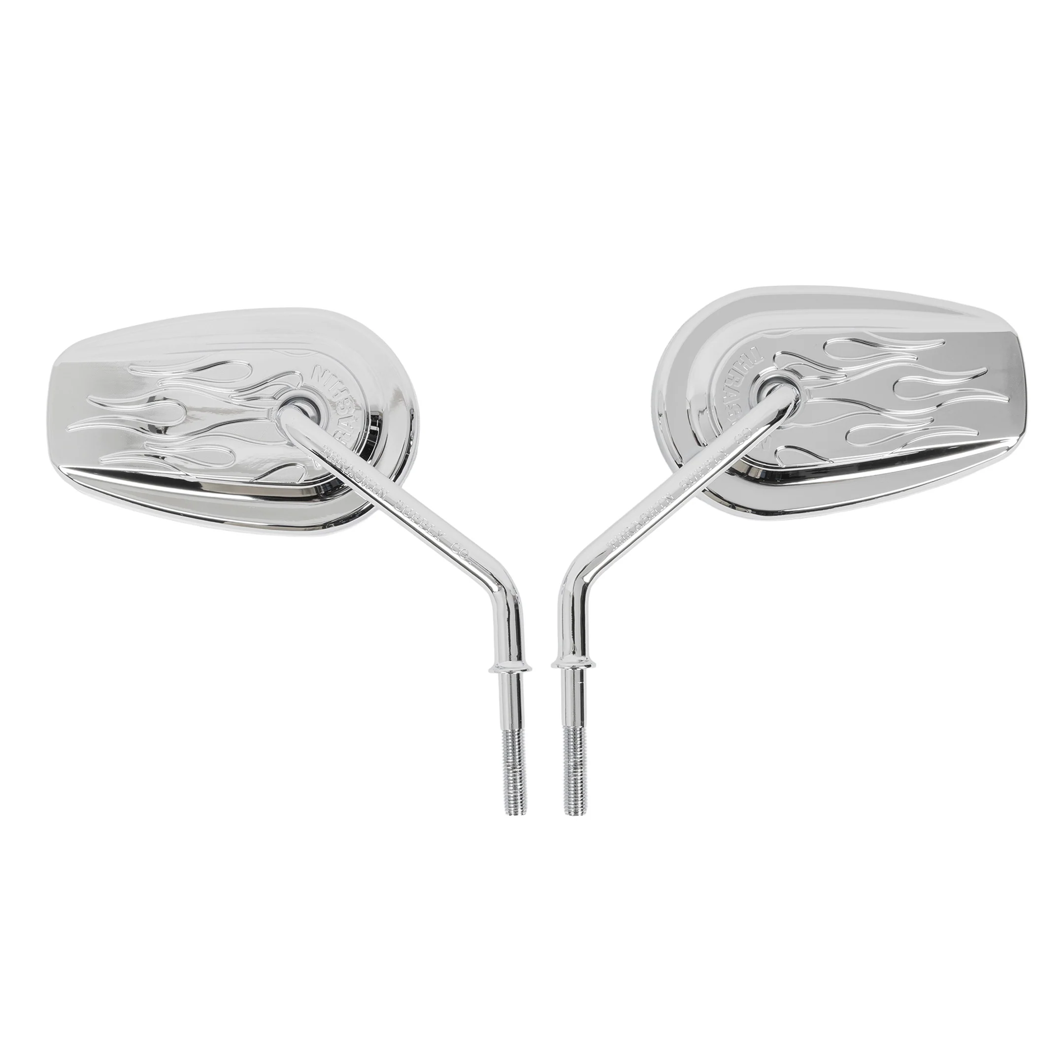 Billet Mini Mirrors | Flame - Chrome