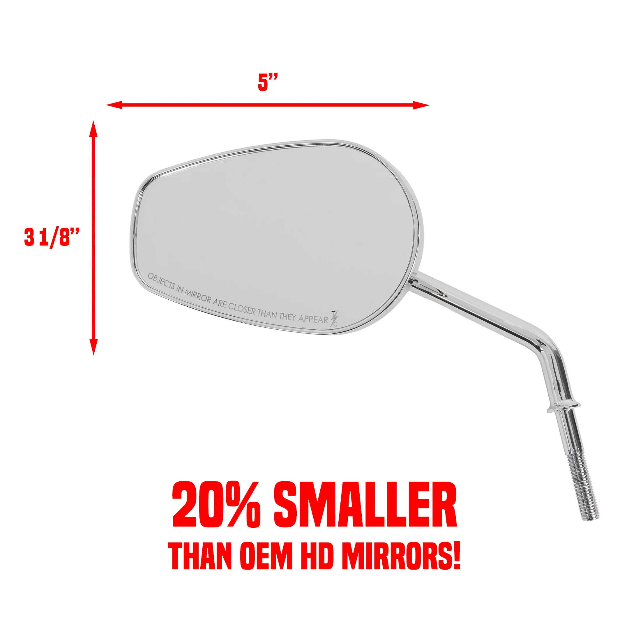 Billet Mini Mirrors | Flame - Chrome - Image 6
