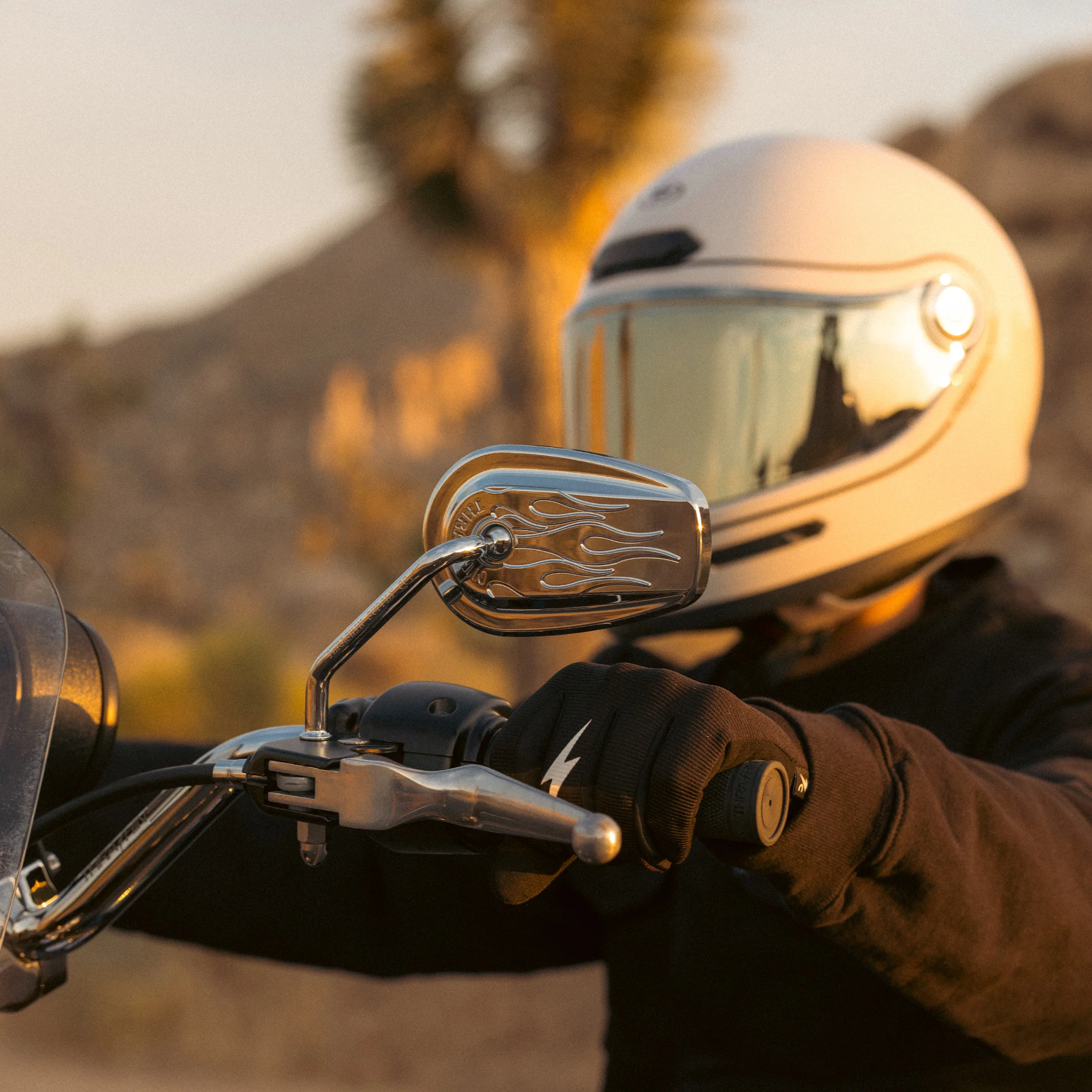 Billet Mini Mirrors | Flame - Chrome - Image 7
