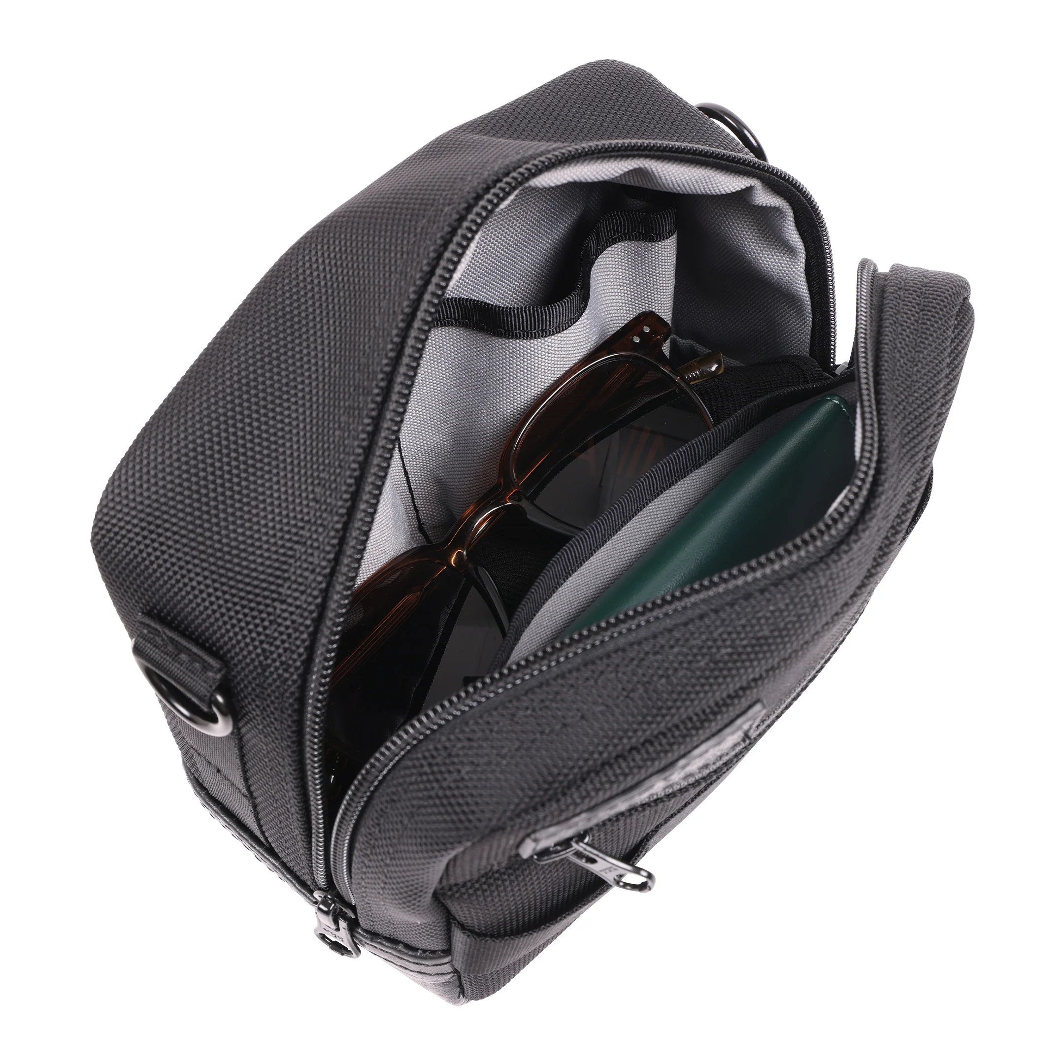 Crossbody HandleBar Bag - Grey - Image 8