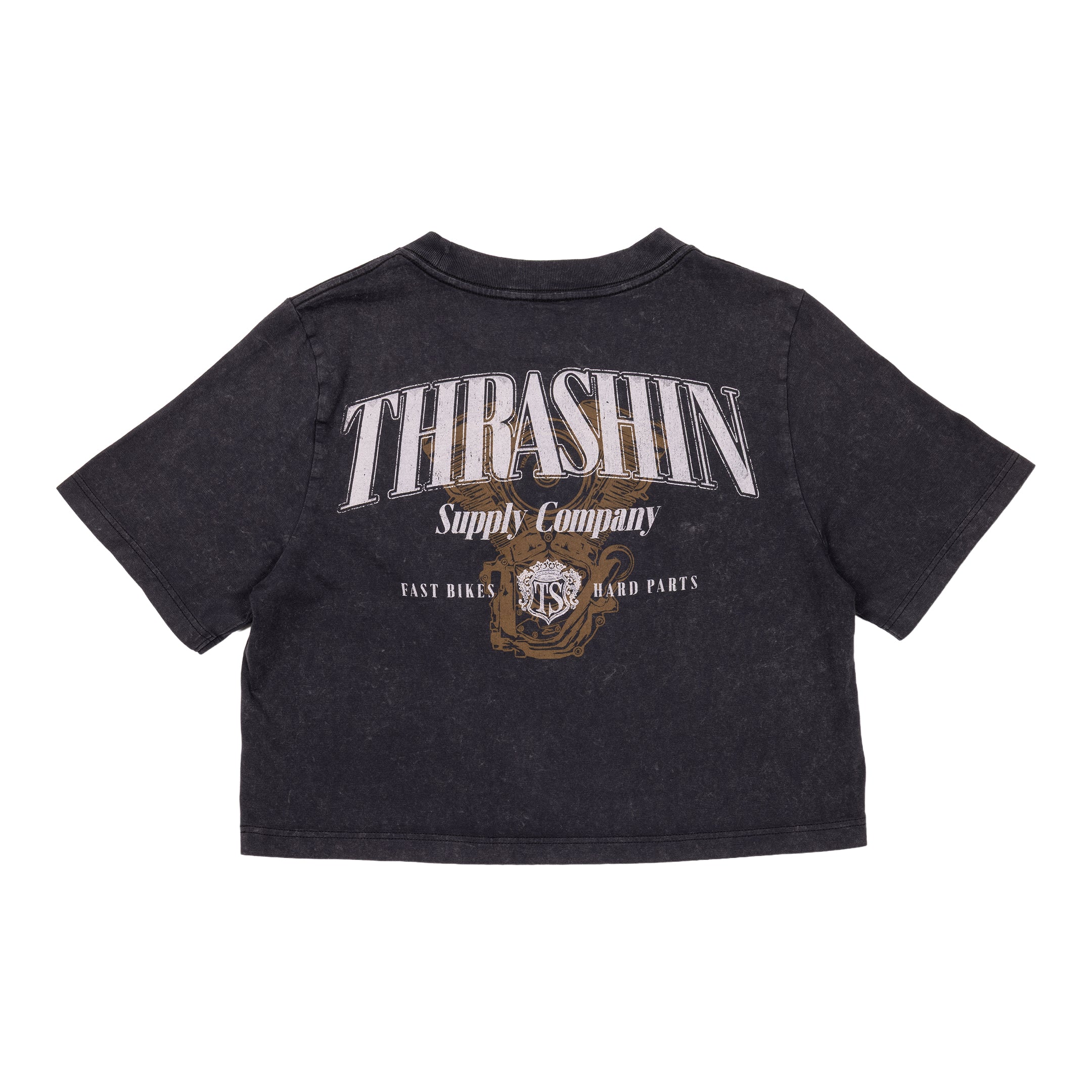 Fast & Loud - Women's Crop Tee - Black Stone