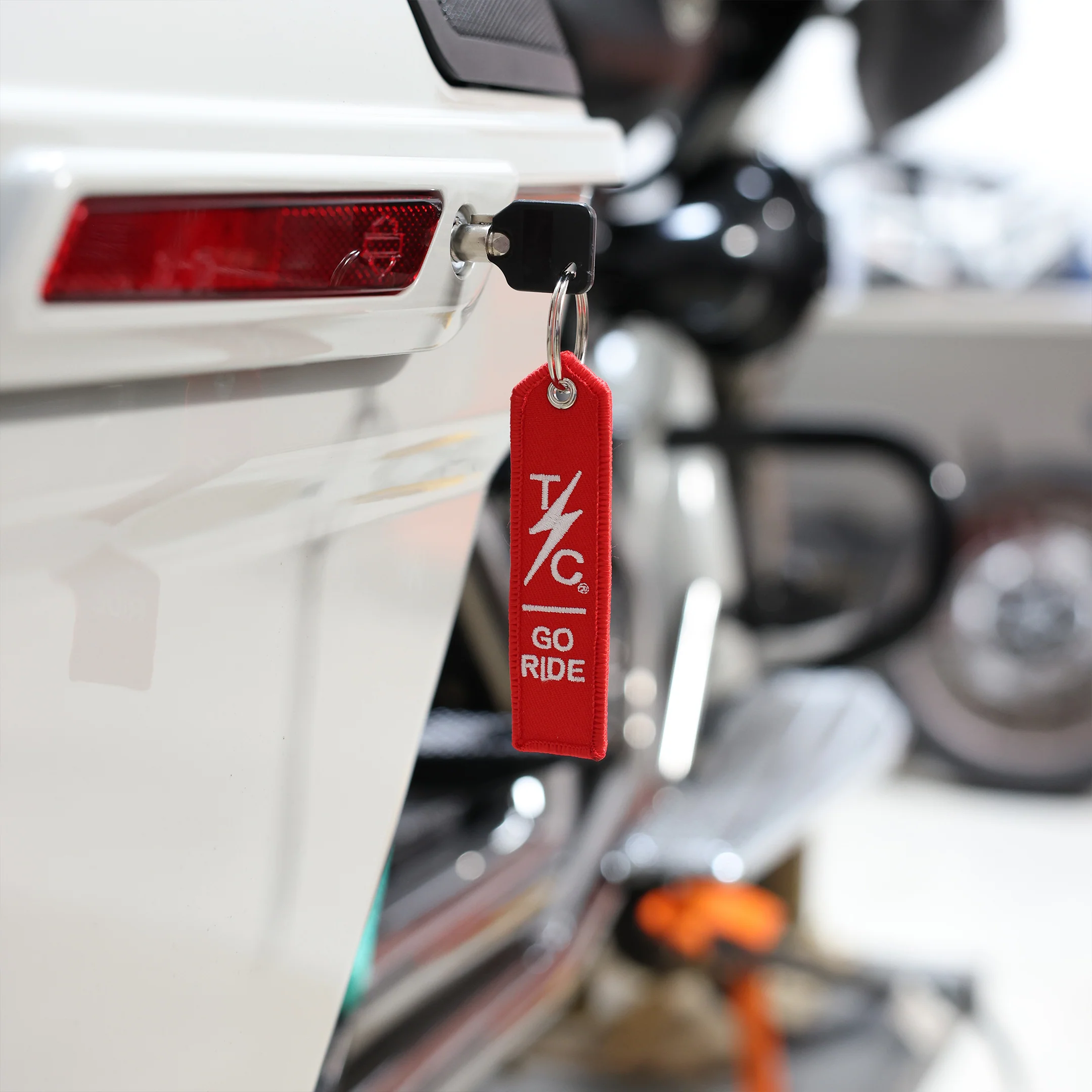 Go Ride Flight Tag Keychain - Red - Image 4