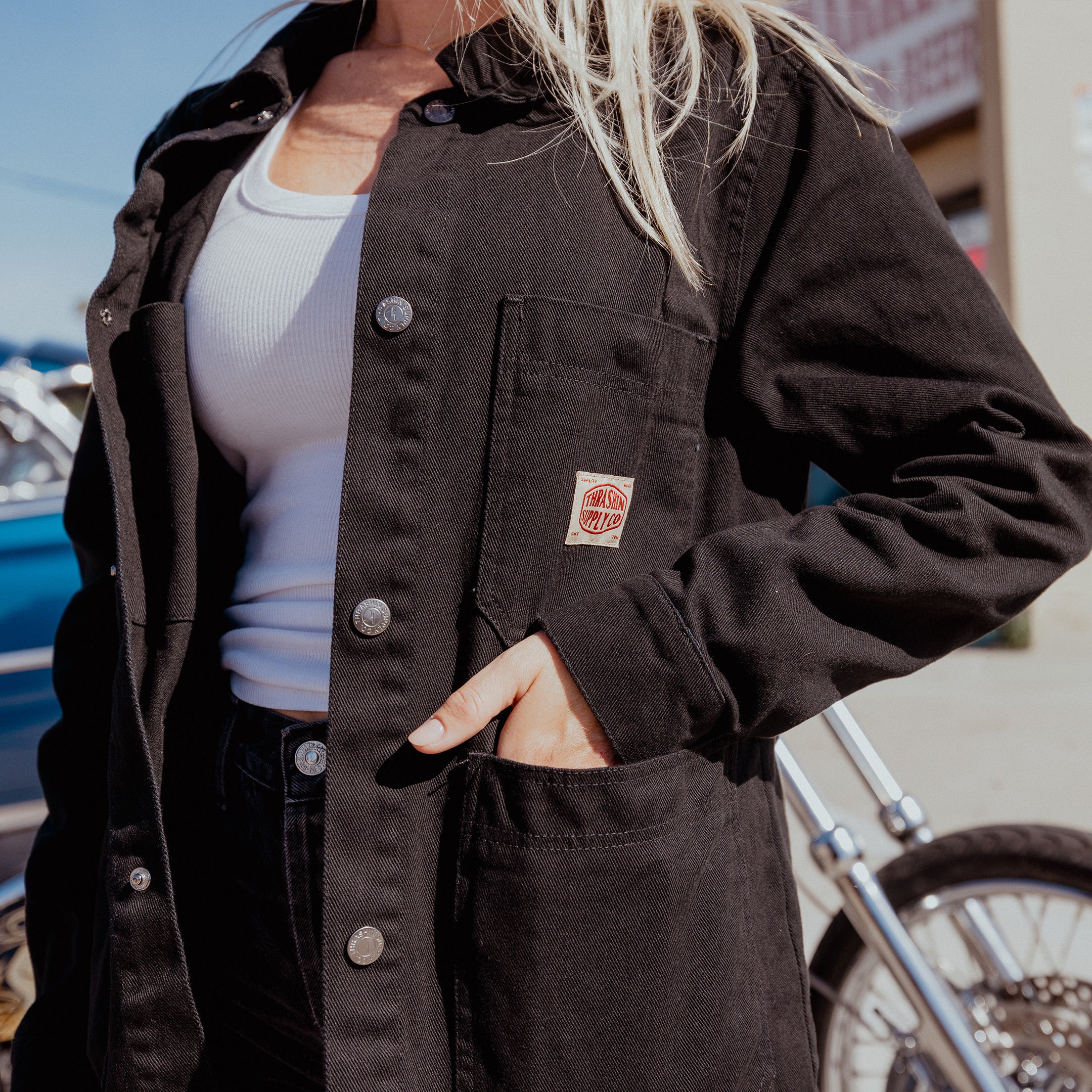 Heritage Chore Coat | Canvas - Black - Image 18