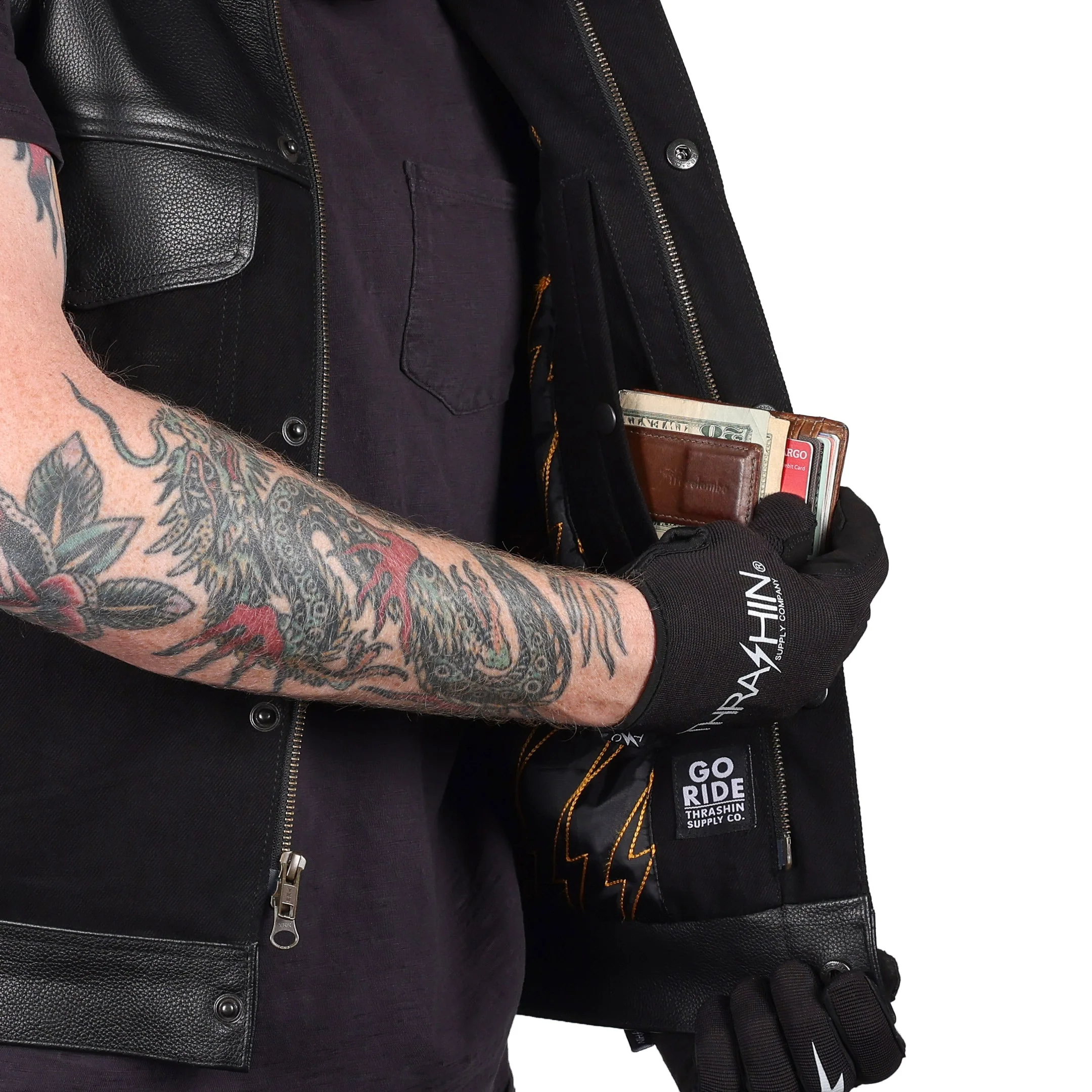 Kanan Vest | Leather & Denim - Black - Image 12
