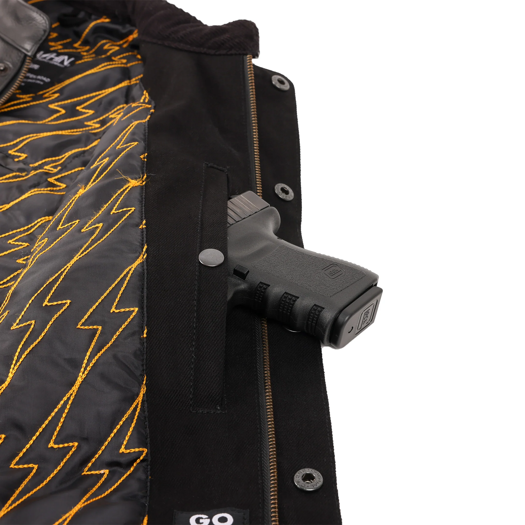 Kanan Vest | Leather & Denim - Black - Image 5