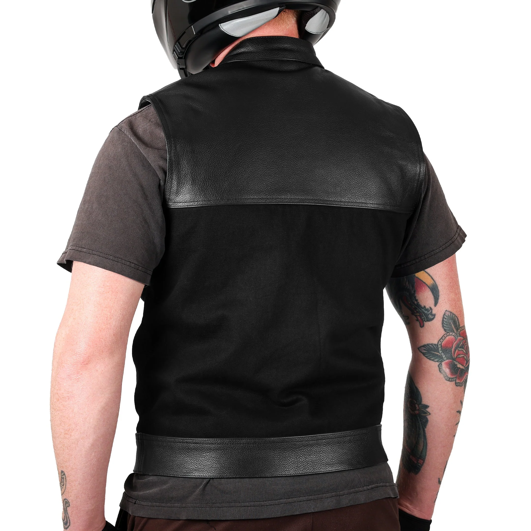 Kanan Vest | Leather & Denim - Black - Image 9