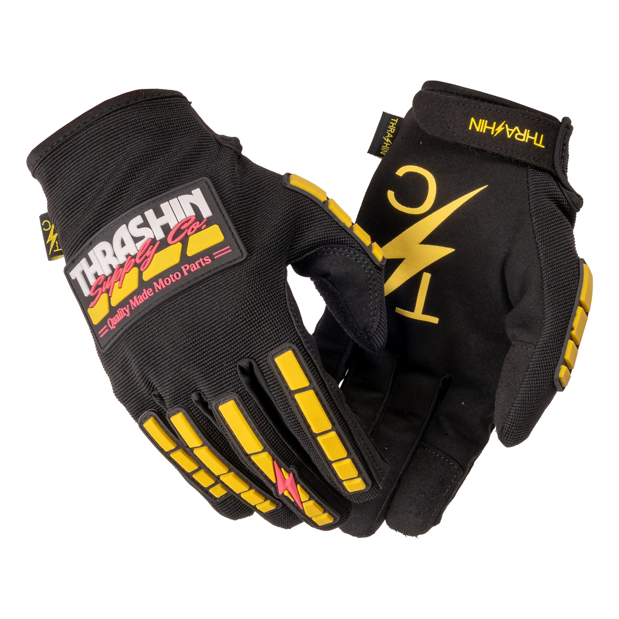 Moto Stealth Gloves - Black / Yellow