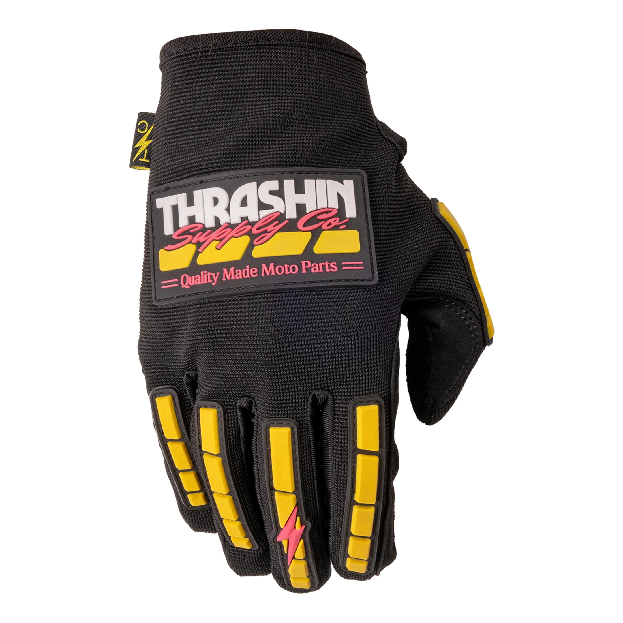 Moto Stealth Gloves - Black / Yellow - Image 2