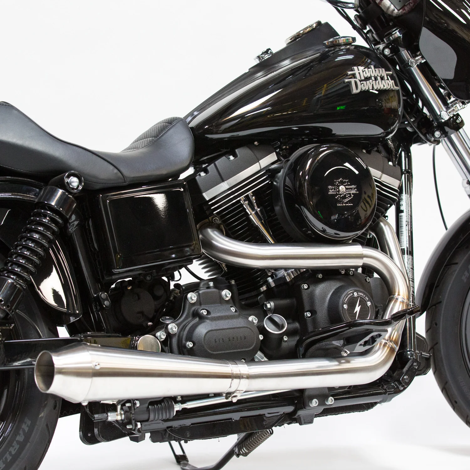 OG Stainless Exhaust w/ Removable Baffle & End Cap - Dyna - Image 2
