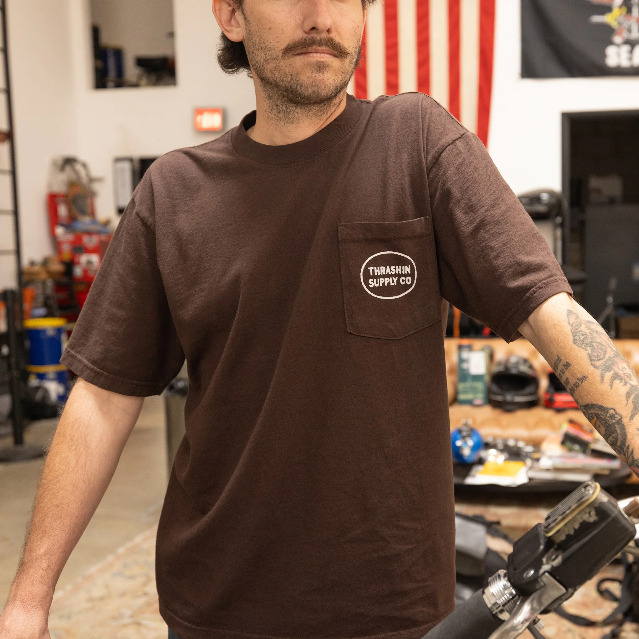 Service - Pocket Tee - Brown - Image 7