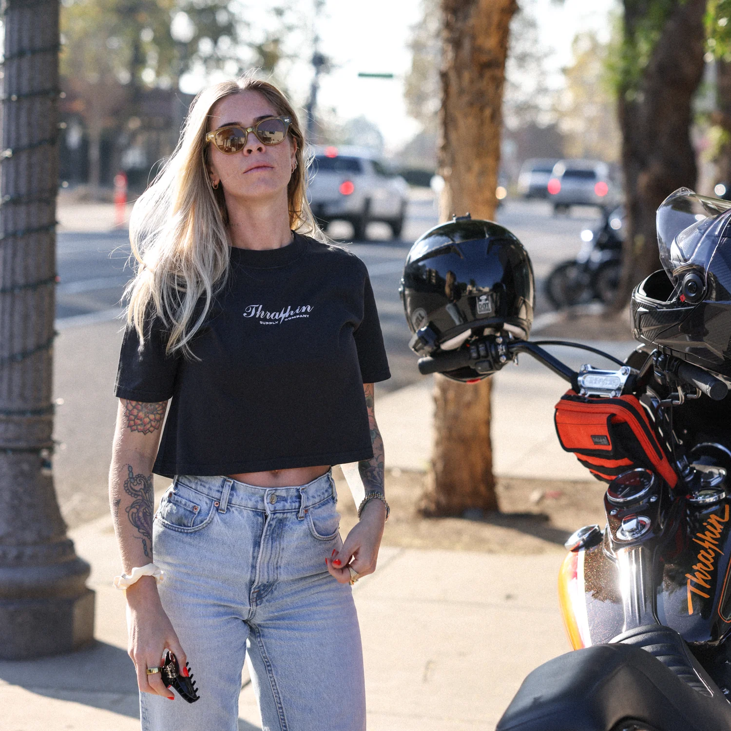 Social Club - Women's Crop Tee - Faded Black - Image 4