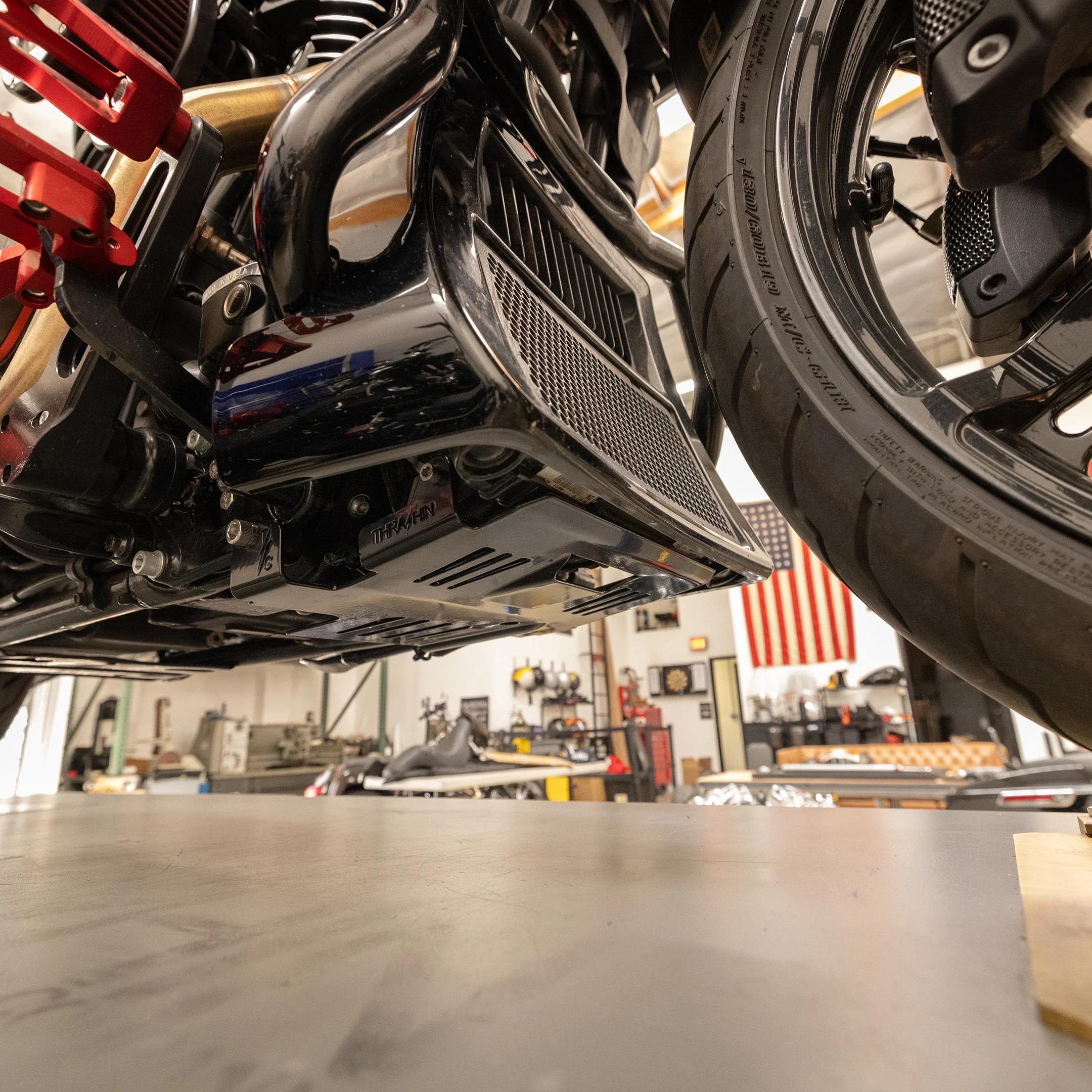 2024+ Touring Skid Plate - Stamped Steel - Powdercoated Black - Image 7