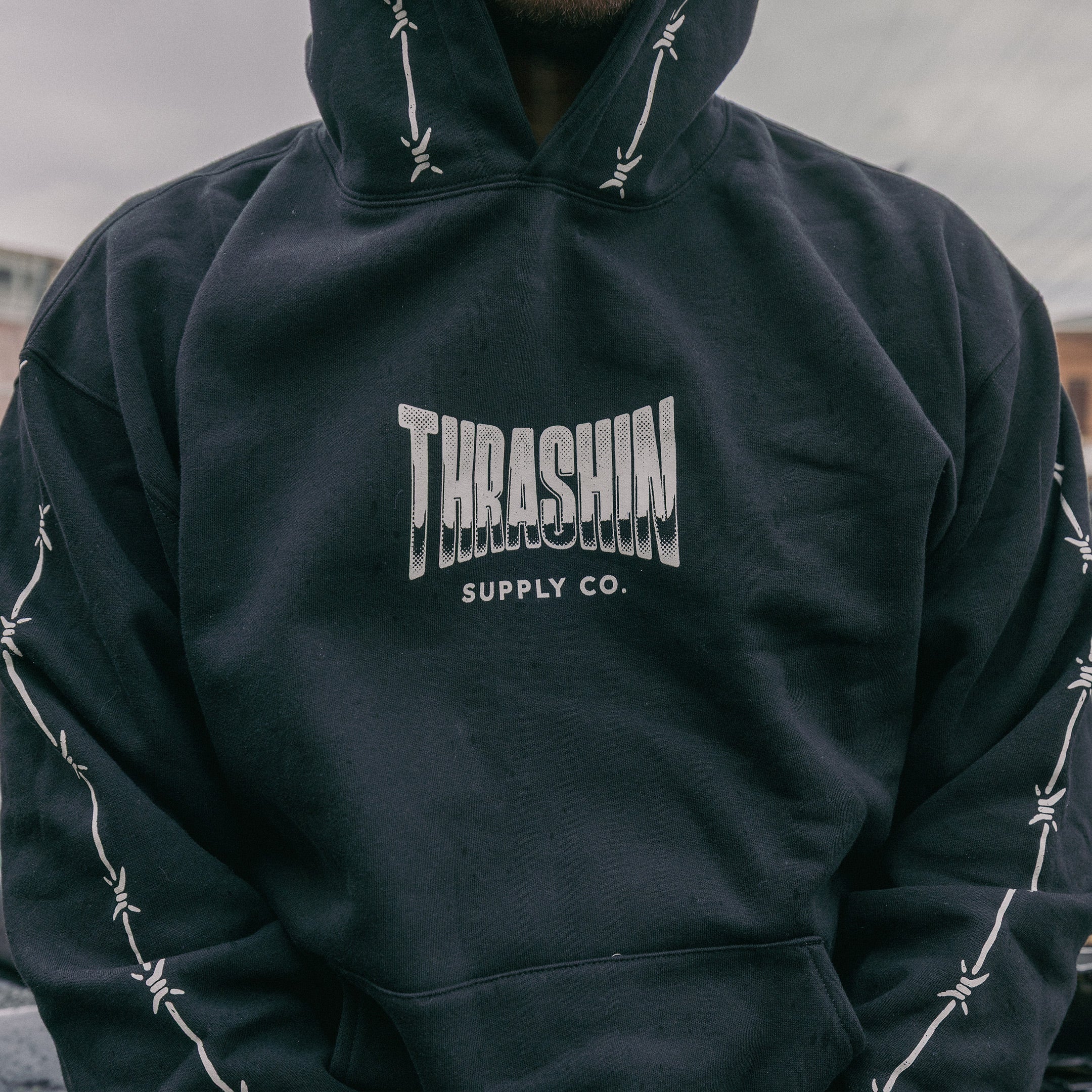 Wire Pull-Over Hoodie - Black - Image 15