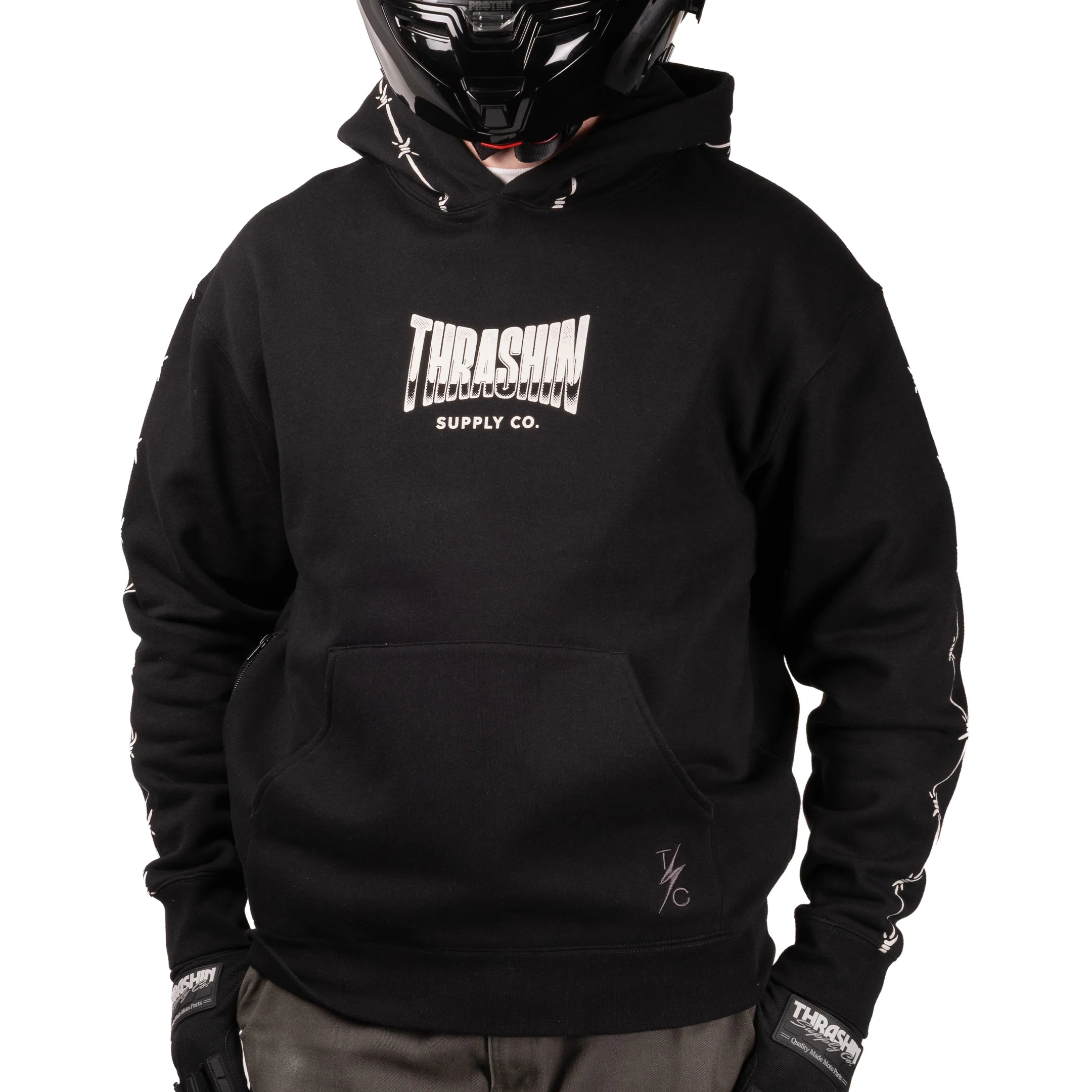 Wire Pull-Over Hoodie - Black - Image 9