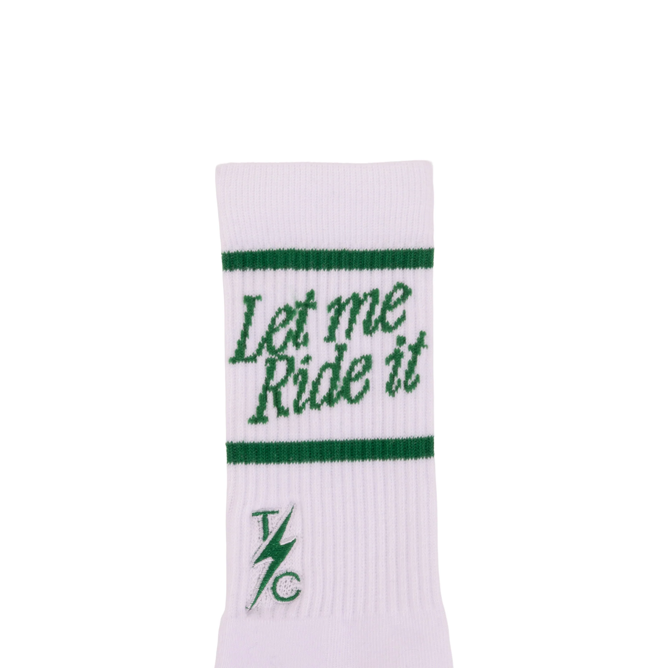 Women's Ride It Socks - White / Green - Image 3