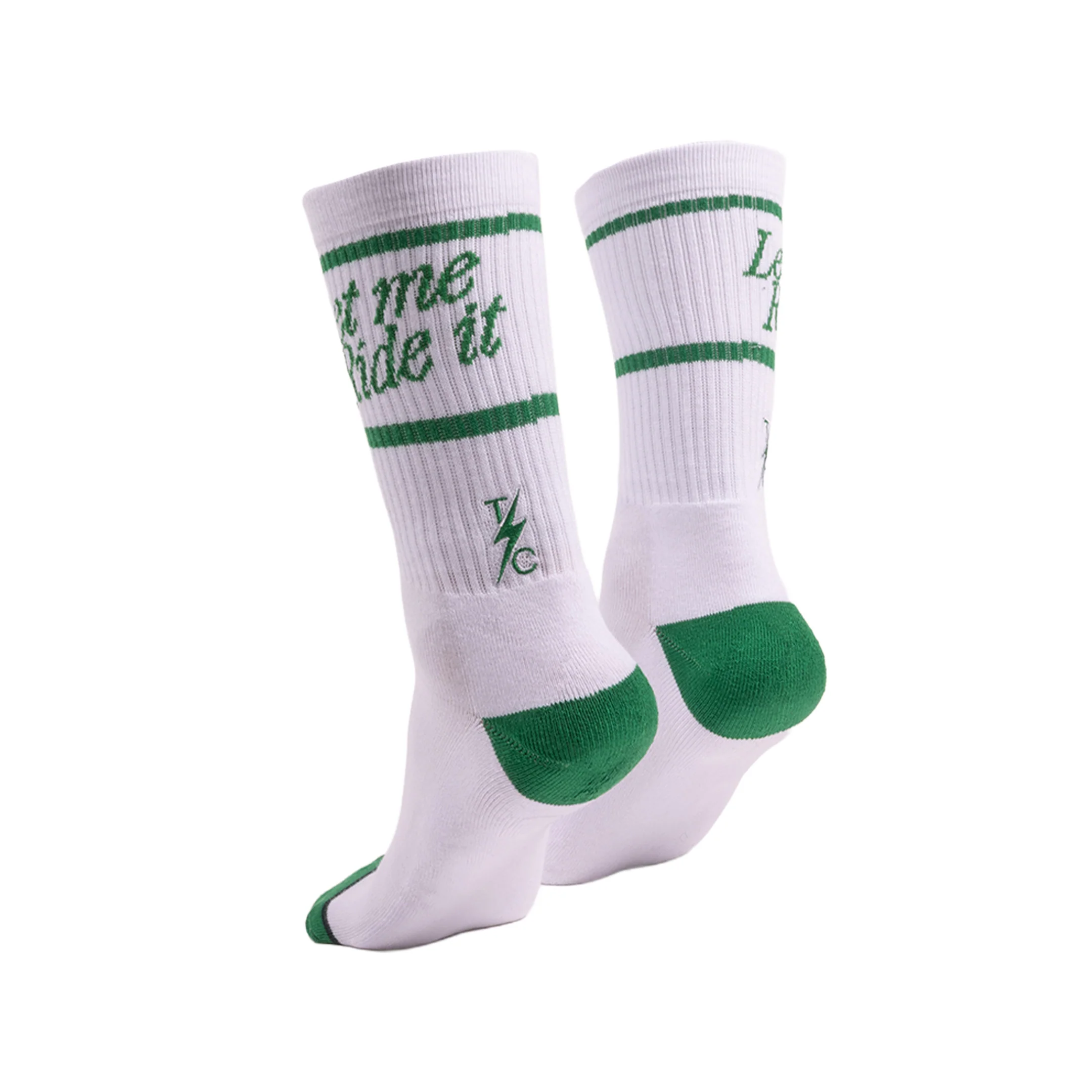 Women's Ride It Socks - White / Green - Image 6